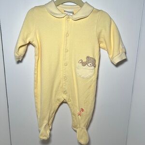 Vintage Carters Peak A Boo Bear Footed Sleeper Yellow Collar Gingham